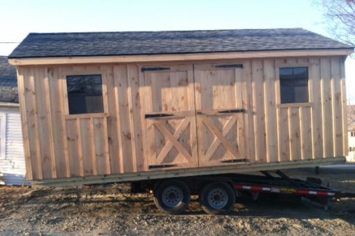 Pine board and batten shed delivery