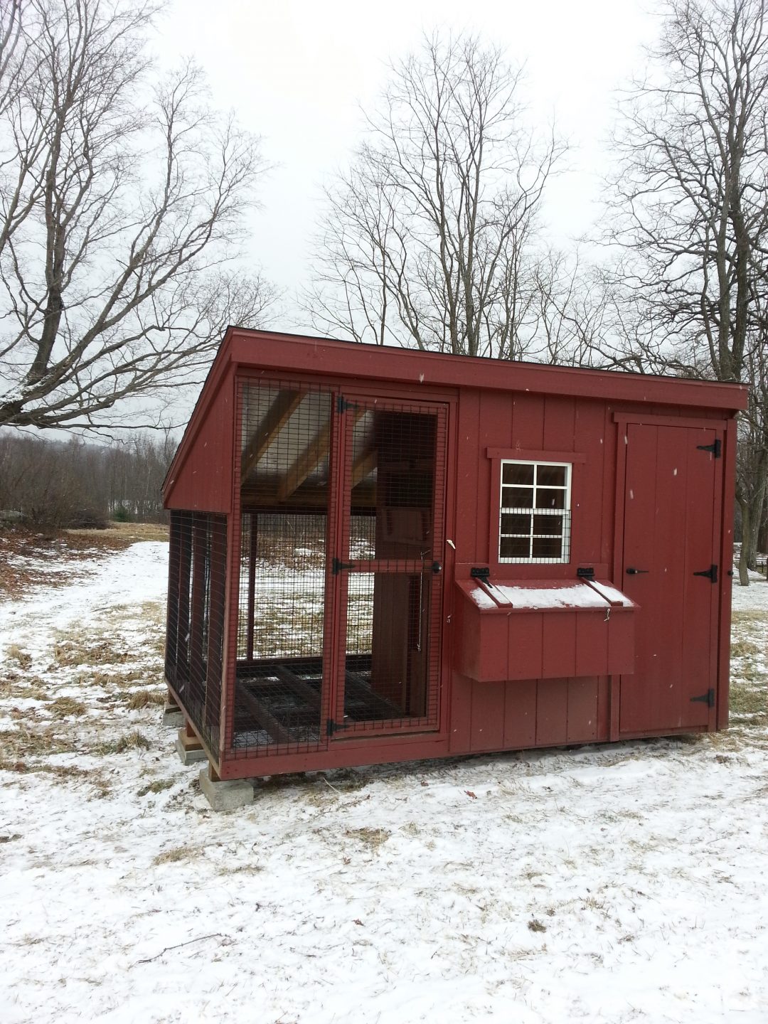 lean to style chicken coop with run attached