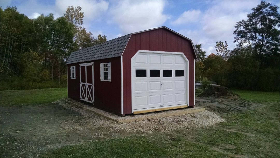 12 x 24 red Dutch Mini-Barn Shed delivered to Pittsfield, MA