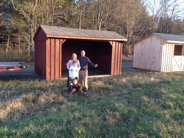 10x16 stained horse run-in shed delivered to Ghent, NY