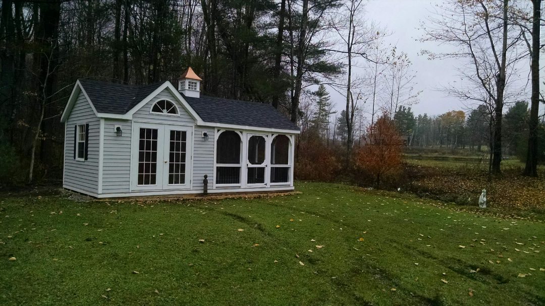 12 x 24 shed with screened room, gable and cupola delivered to Canaan, NY