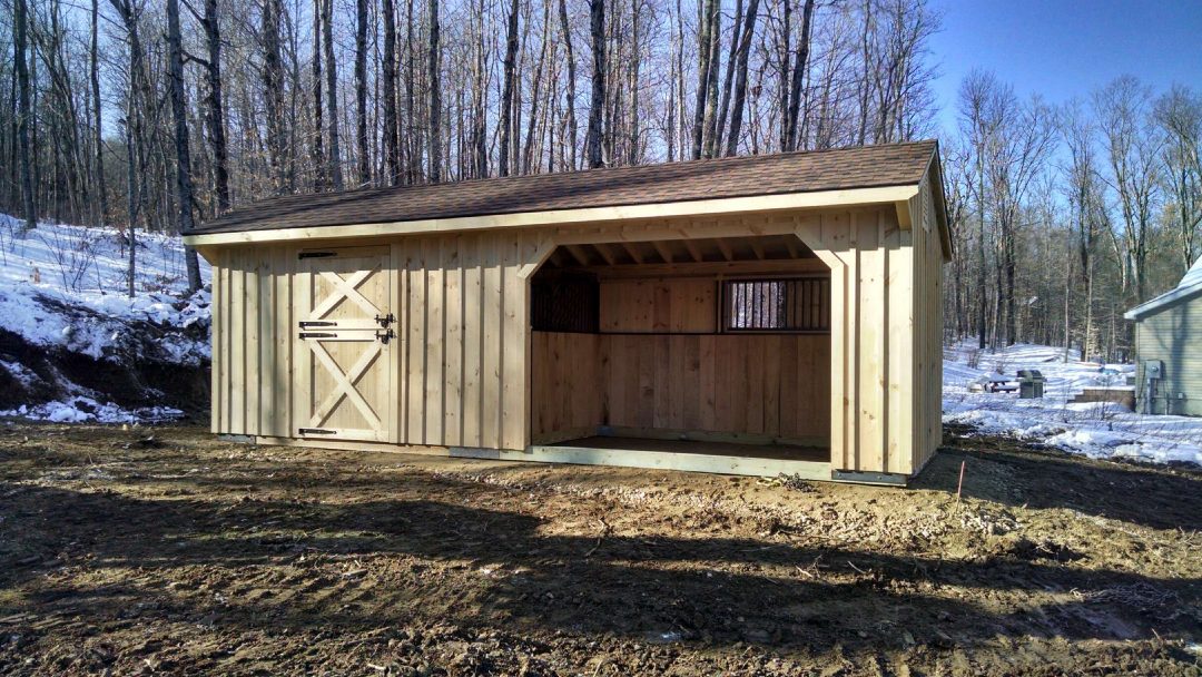 horse barn and run in shed