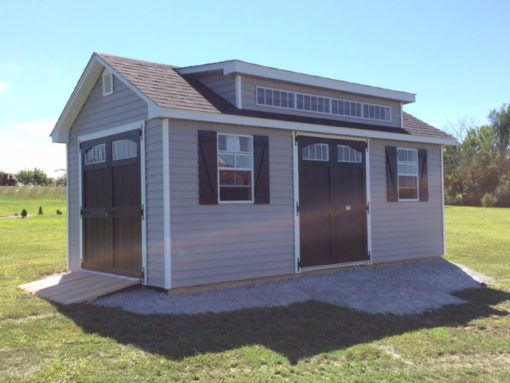 10 x 20 Shed Man Special A Frame Dormer shed in Vinyl delivered to Troy ...